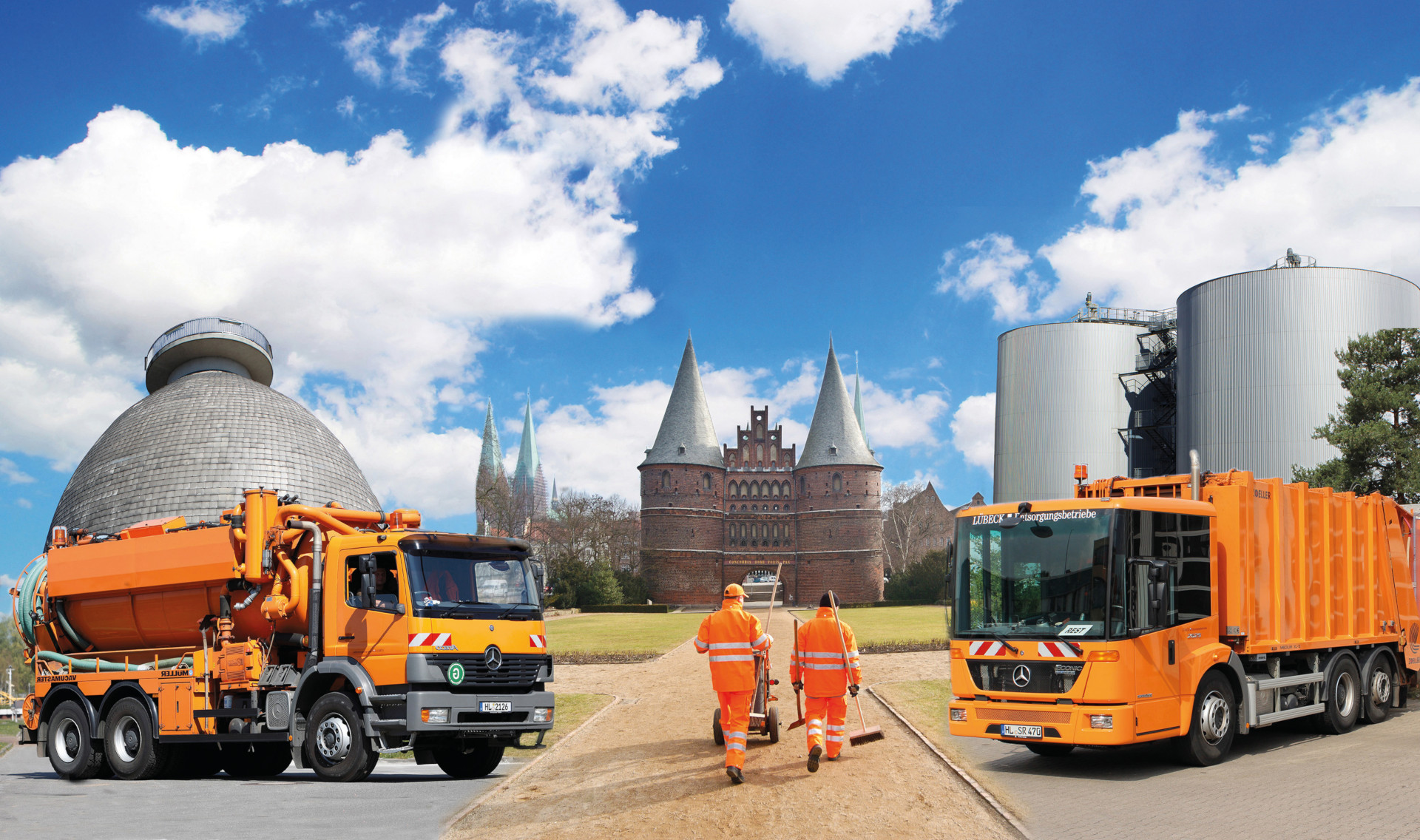 Entsorgungsbetriebe Lübeck, Collage mit Holstentor